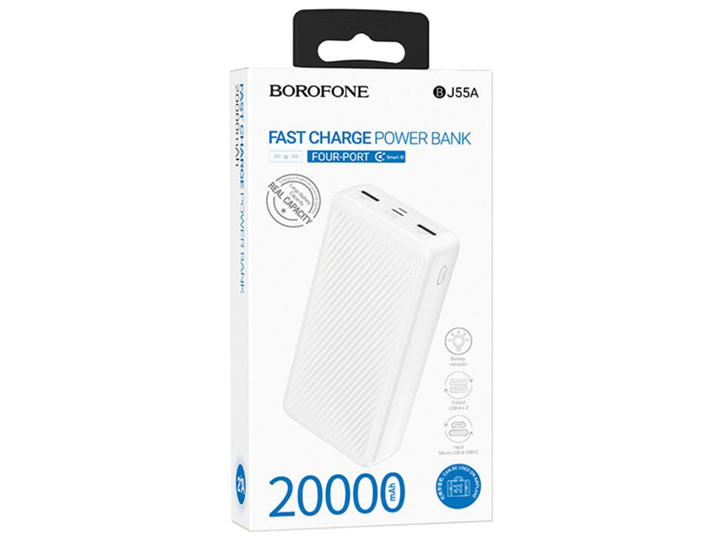 Універсальна мобільна батарея Power Bank Borofone BJ55A Graceful 20000 mAh Колір Бiлий