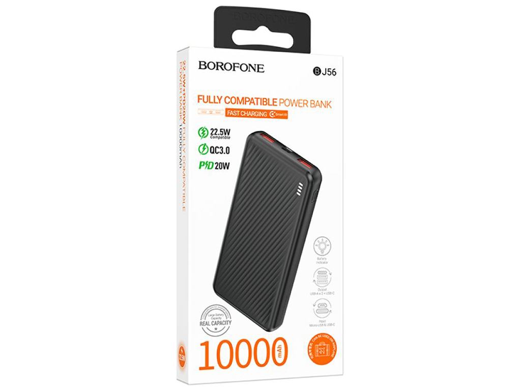 Power Bank Borofone BJ56 Graceful 22.5W+PD20W 10000 mAh Цвет Черный