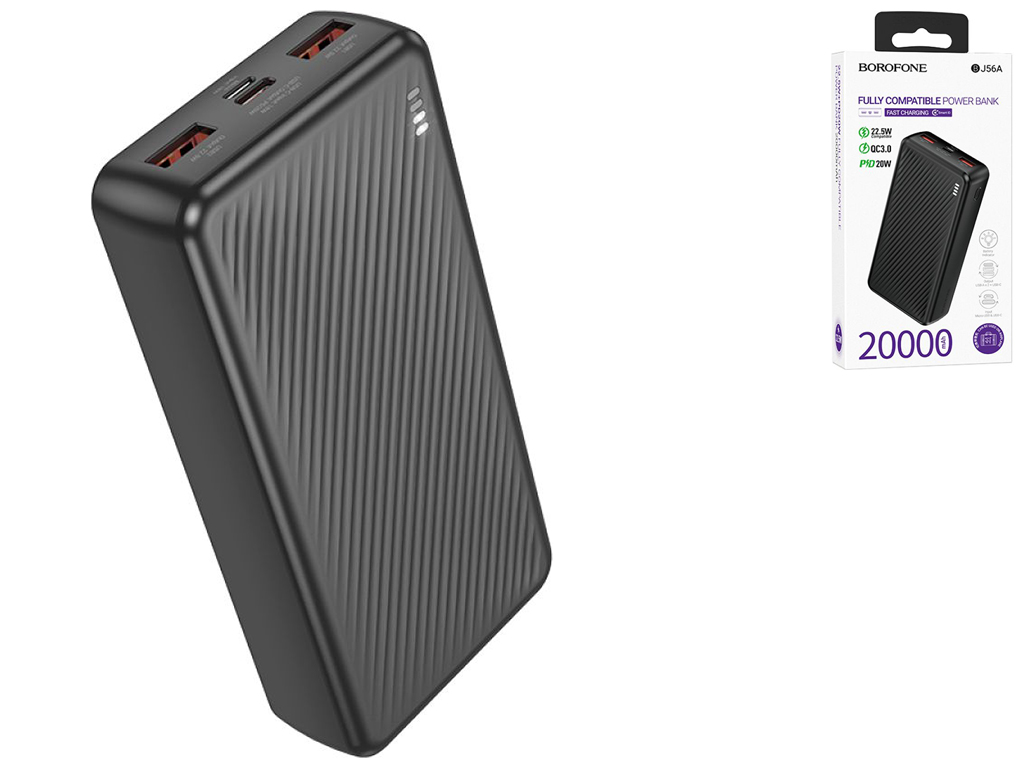 Power Bank Borofone BJ56A Graceful 22.5W+PD20W 20000 mAh Цвет Черный