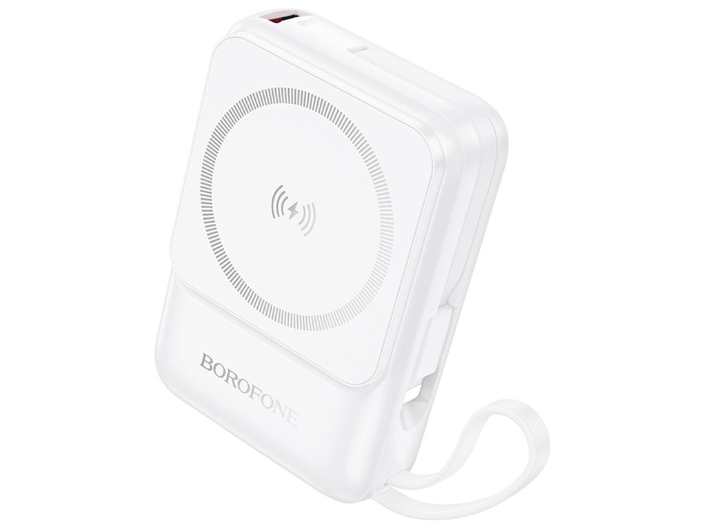 Універсальна мобільна батарея Borofone BJ59 Refined 22.5W+PD20W with magnetic cable 10000mAh Бiлий