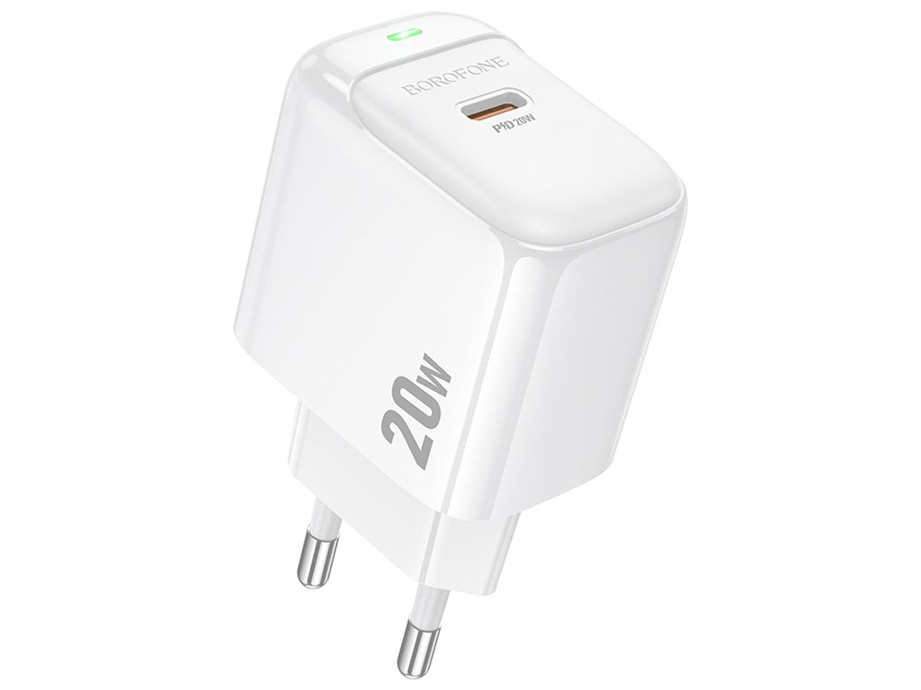 Сетевое зарядное устройство Borofone BAS43A 1USB-C PD/QC 20W, цвет белый