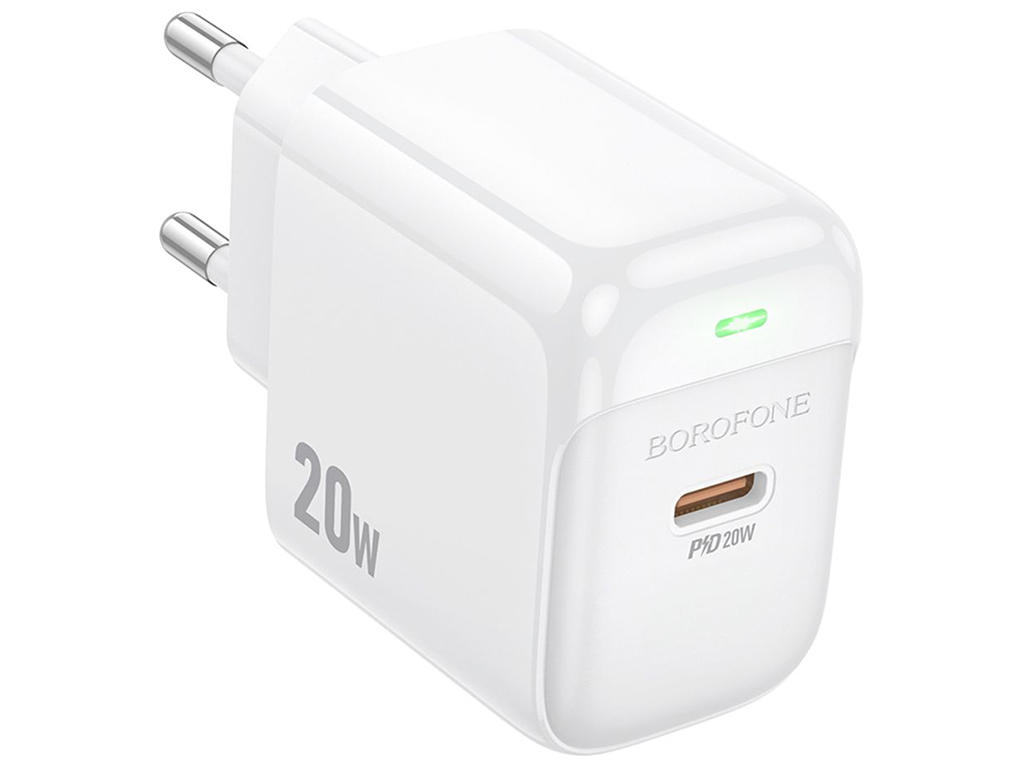Сетевое зарядное устройство Borofone BAS43A 1USB-C PD/QC 20W, цвет белый