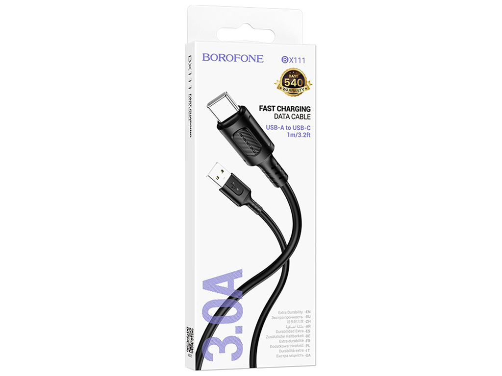 Кабель USB Borofone BX111 Type-C 3A Цвет Черный