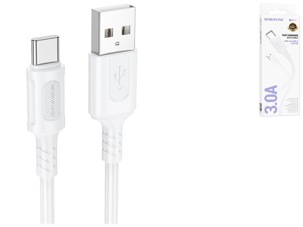 Кабель USB Borofone BX111 Type-C 3A Цвет Белый
