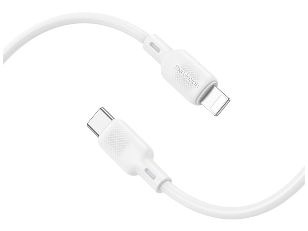 Кабель USB Borofone BX113 Silicone Type-C to Lightning PD27W Колір Бiлий