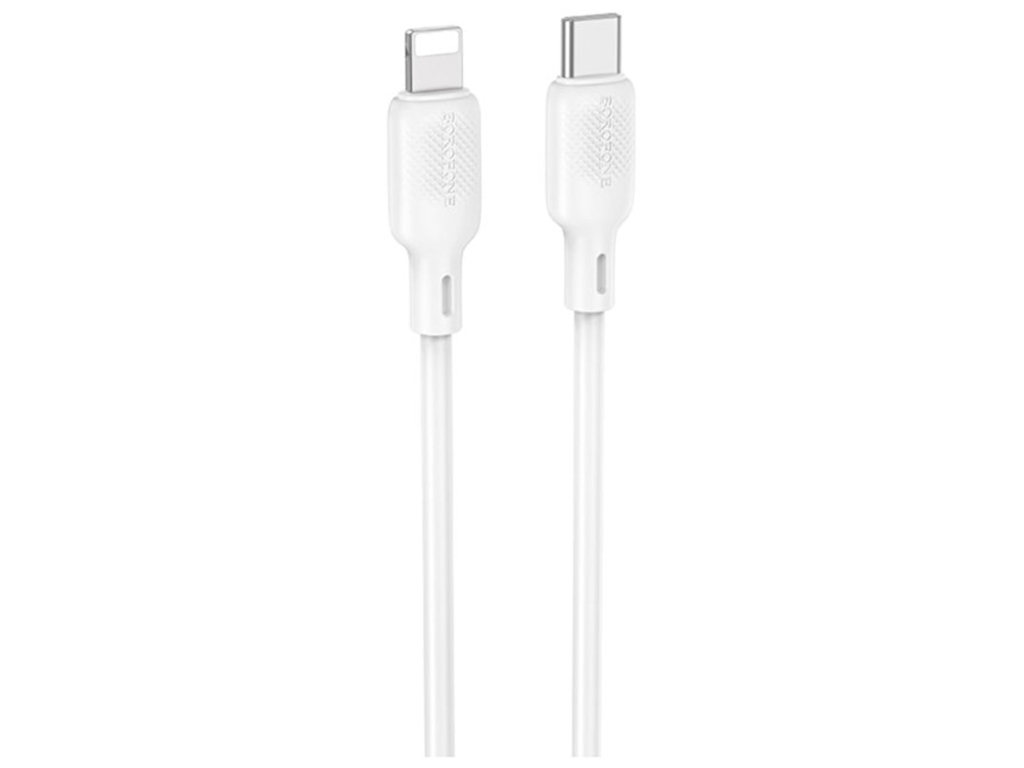 Кабель USB Borofone BX113 Silicone Type-C to Lightning PD27W Колір Бiлий