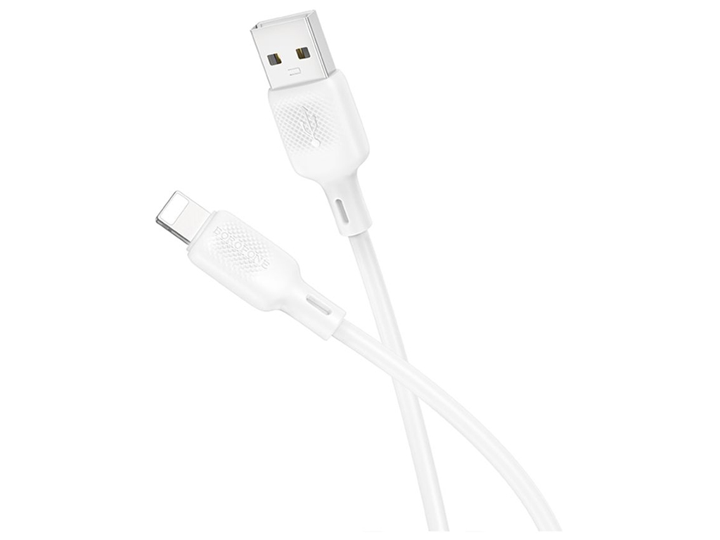 Кабель USB Borofone BX113 Silicone Lightning 2.4A Колір Бiлий