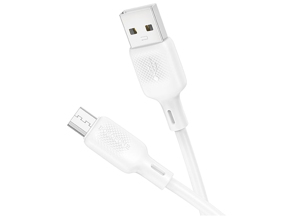Кабель USB Borofone BX113 Silicone мicro 2.4A Колір Бiлий