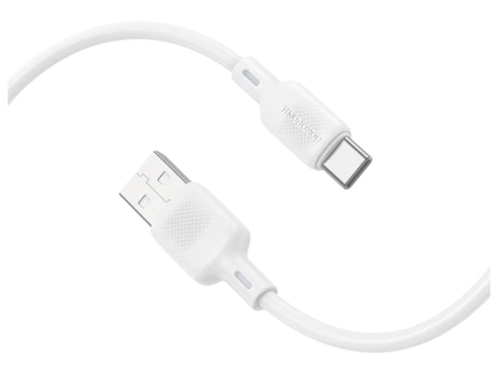 USB Borofone BX113 Silicone Type-C 3A Цвет Белый