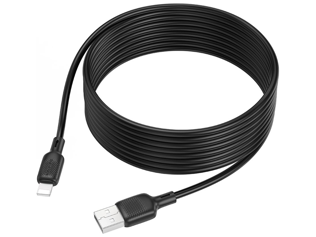 Кабель USB Borofone BX113 Silicone Lightning 2.4A 2м Колір Чорний