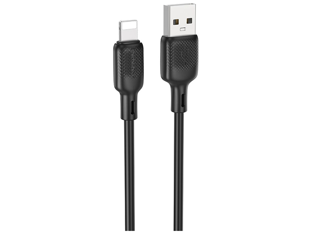 Кабель USB Borofone BX113 Silicone Lightning 2.4A, 3м, колір чорний