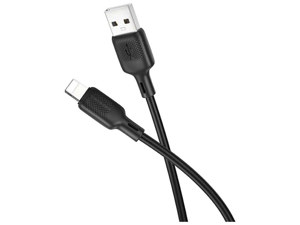 Кабель USB Borofone BX113 Silicone Lightning 2.4A, 3м, колір чорний