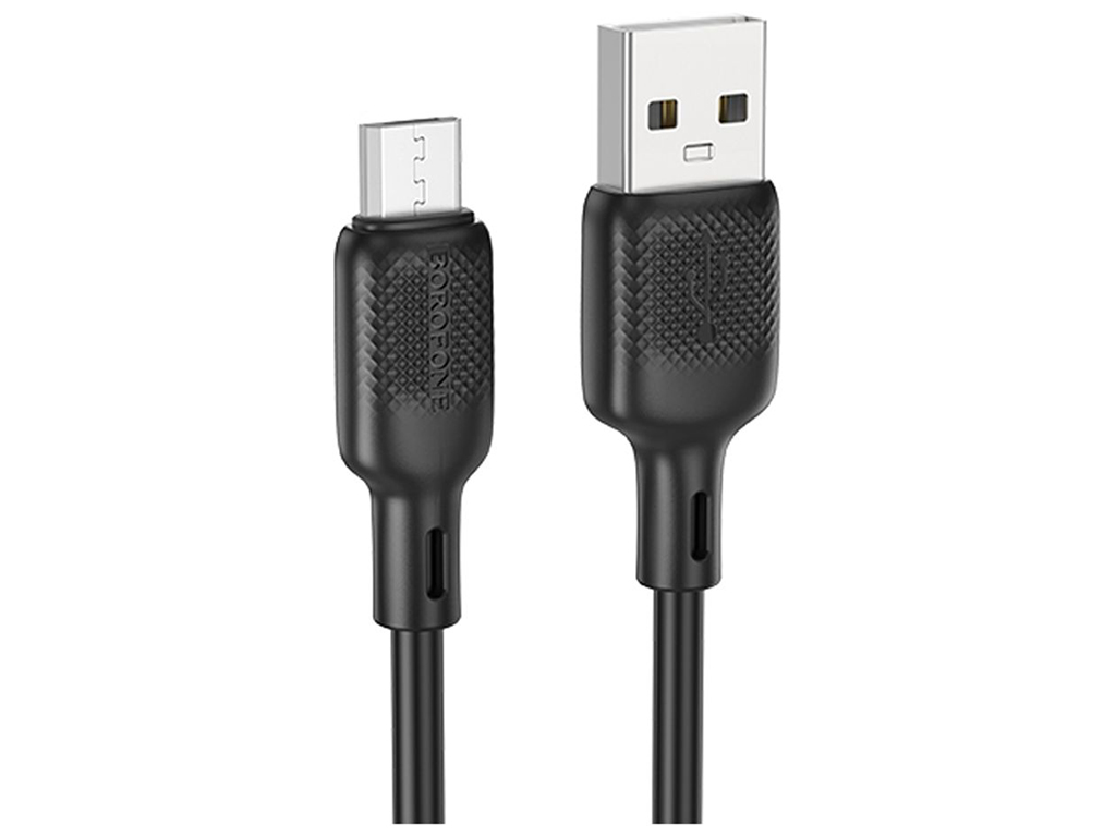 Кабель USB Borofone BX113 Silicone мicro 2.4A 3м Колір Чорний
