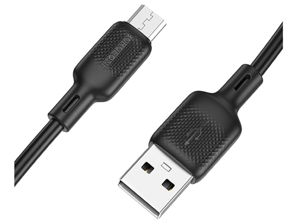 Кабель USB Borofone BX113 Silicone мicro 2.4A 3м Колір Чорний