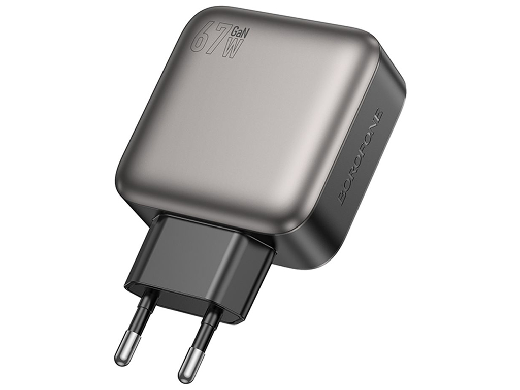 Мережевий зарядний пристрій Borofone BAS57A 3USB-C/1USB PD/QC 67W GAN, колір чорний