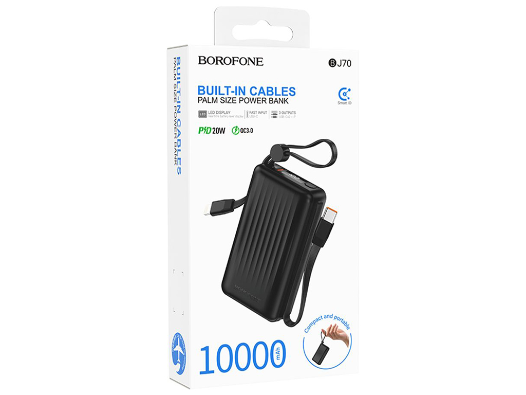 Універсальна мобільна батарея Power Bank Borofone BJ70, 10000mAh, колір чорний