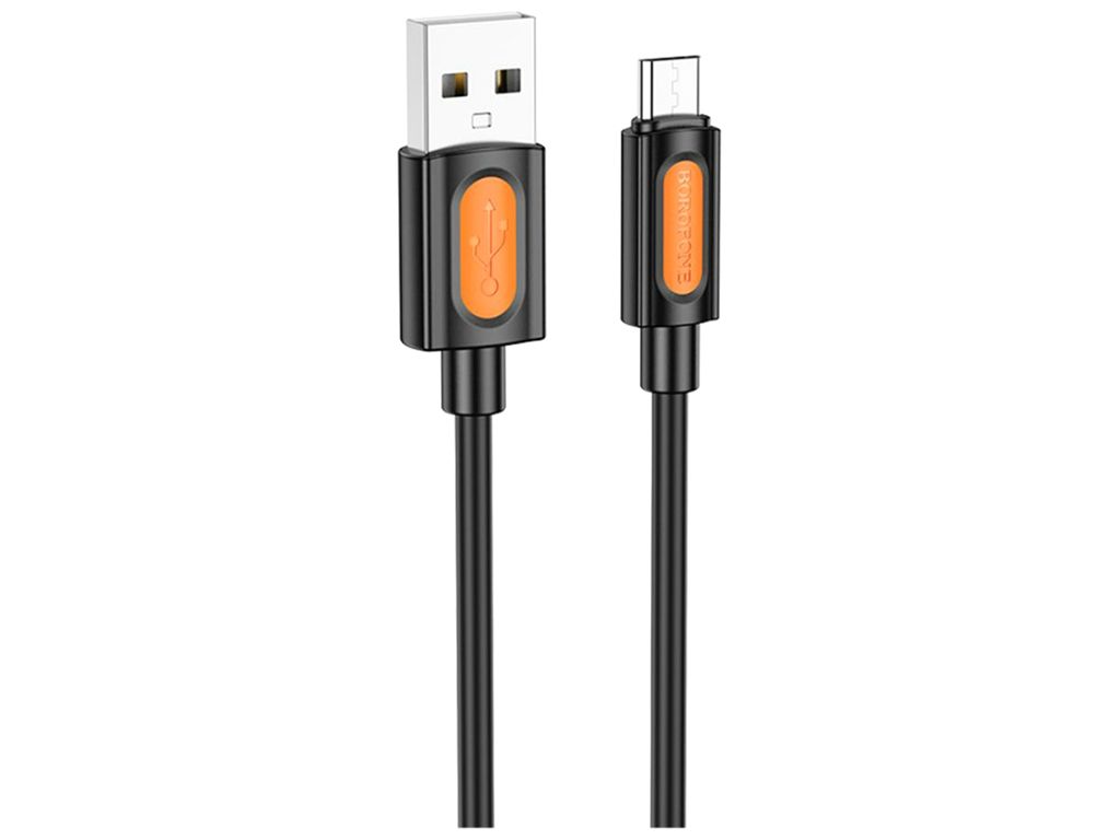 Кабель USB Borofone BX114 Silicone Micro 2.4A, 1м, колір чорний