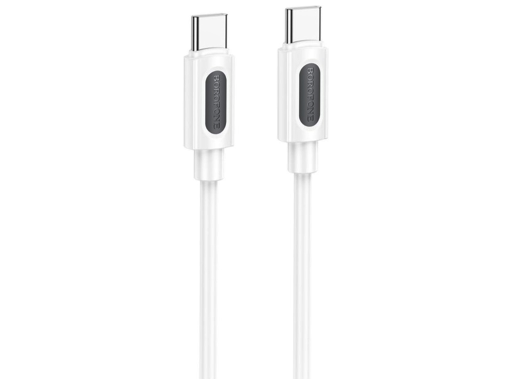 Кабель USB Borofone BX114 Silicone Type-C to Type-C 60W, 1м, колір бiлий