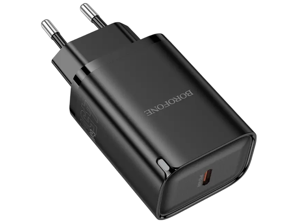 Сетевое зарядное устройство Borofone BA86A, 1USB-C, PD/QC 45W, 91,8×42,3×30мм, цвет черный