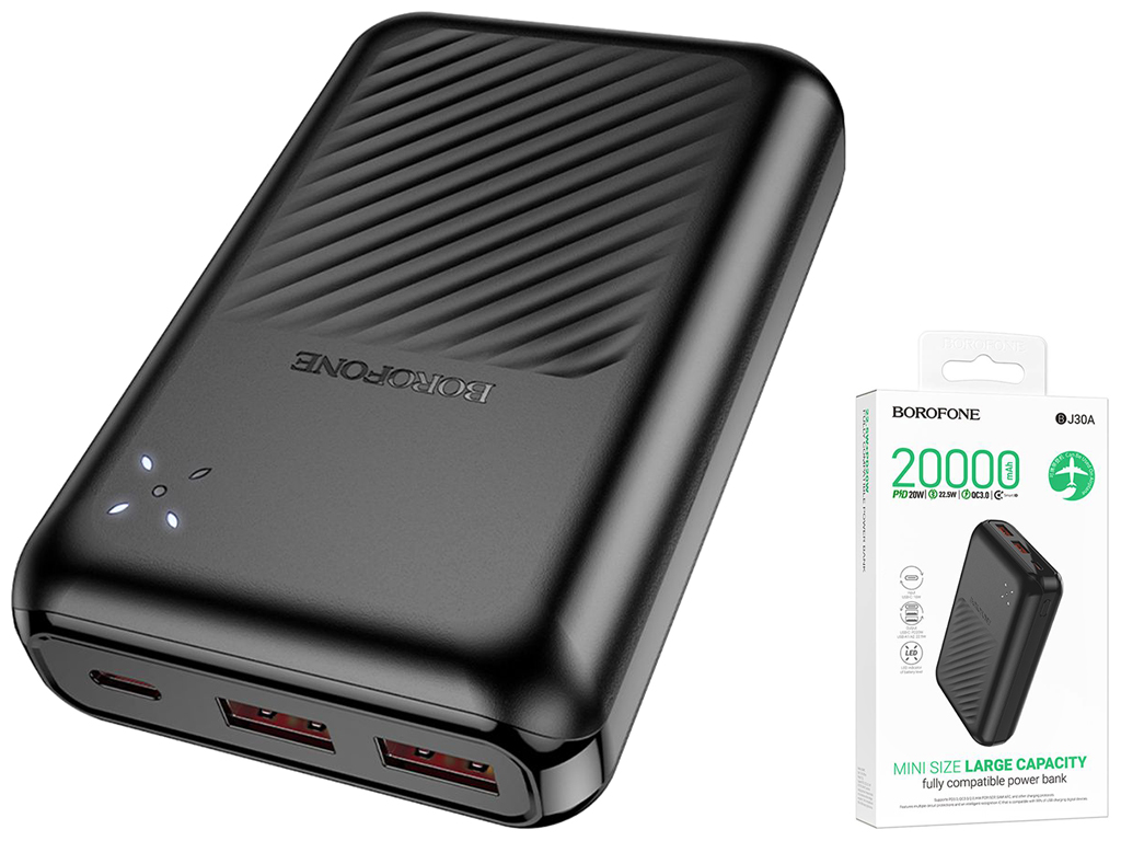 Універсальна мобільна батарея Power Bank Borofone BJ30A Starlight, 20000mAh, колір чорний