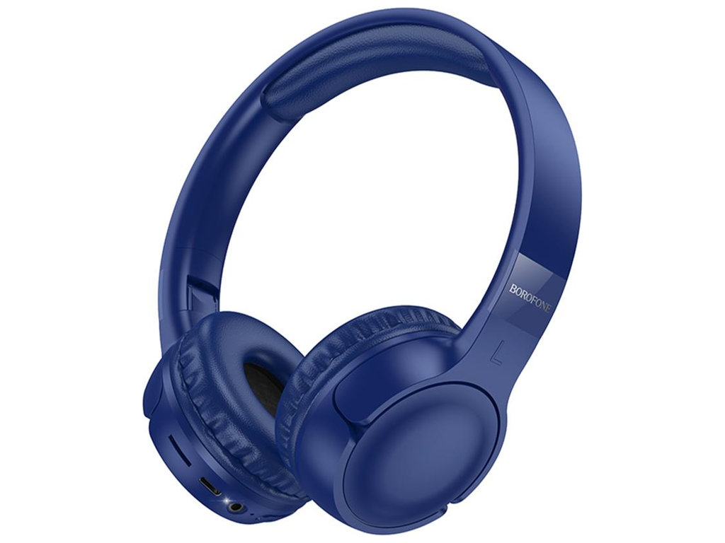 Bluetooth стерео гарнітура Borofone BO32, складні, bluetooth 5.4, type-c/aux, 200mAh, колір синій
