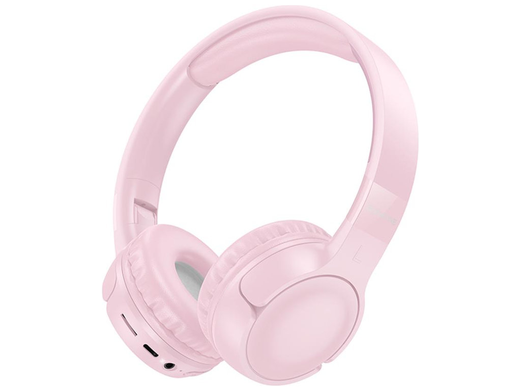 Bluetooth стерео гарнітура Borofone BO32, складні, bluetooth 5.4, type-c/aux, 200mAh, колір рожевий