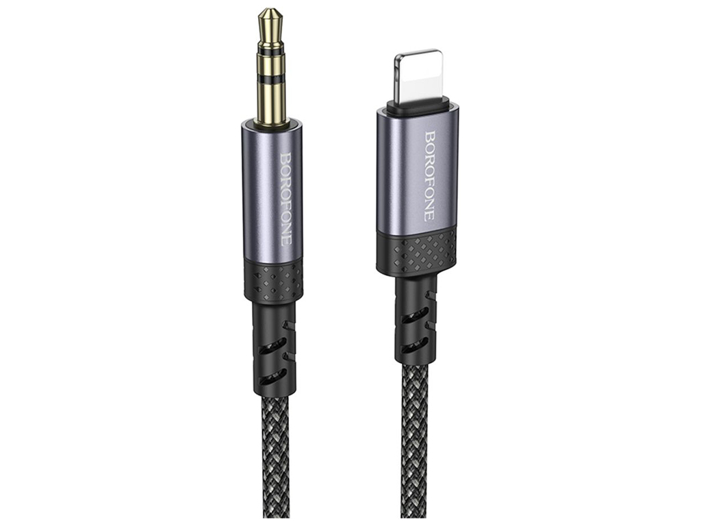 Кабель Aux Borofone BL24 Lightning, 1м, цвет серый