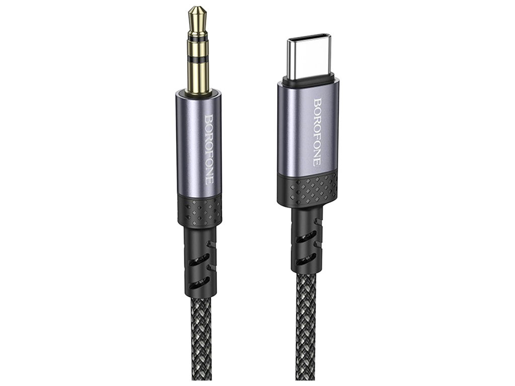 Кабель Aux Borofone BL24 Type-C, 1м, колір сірий