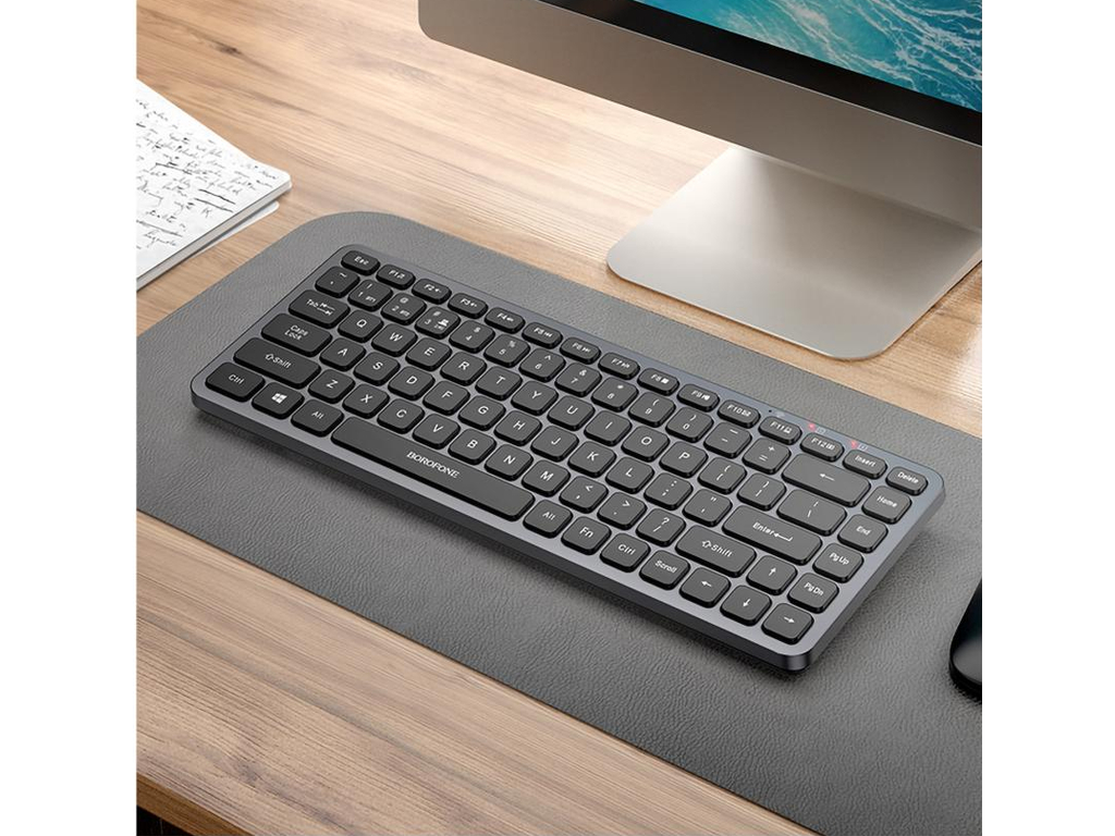 Клавиатура беспроводная Borofone BG16 Cloud, 2.4G/Bluetooth 5.0, 84 клавиши, AAA, ENG/UKR, черный