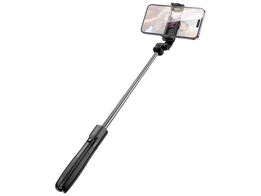 Монопод-тренога Borofone BY13, Bluetooth, 70см, пульт, тримач 63-90мм, колір чорний
