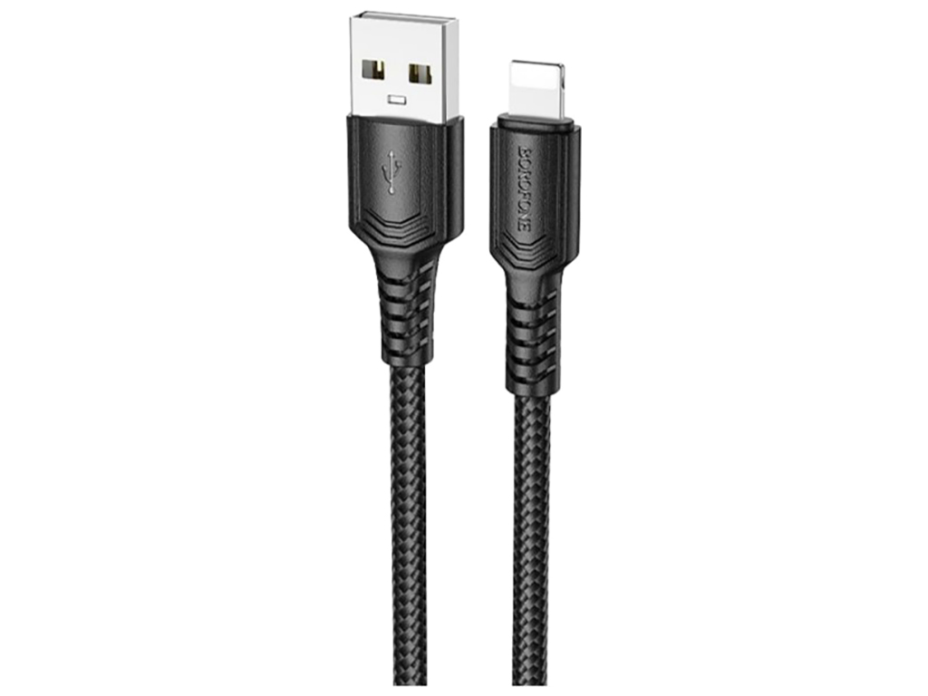 Кабель USB Borofone BX116 Lightning 2.4A, 1м, цвет черный