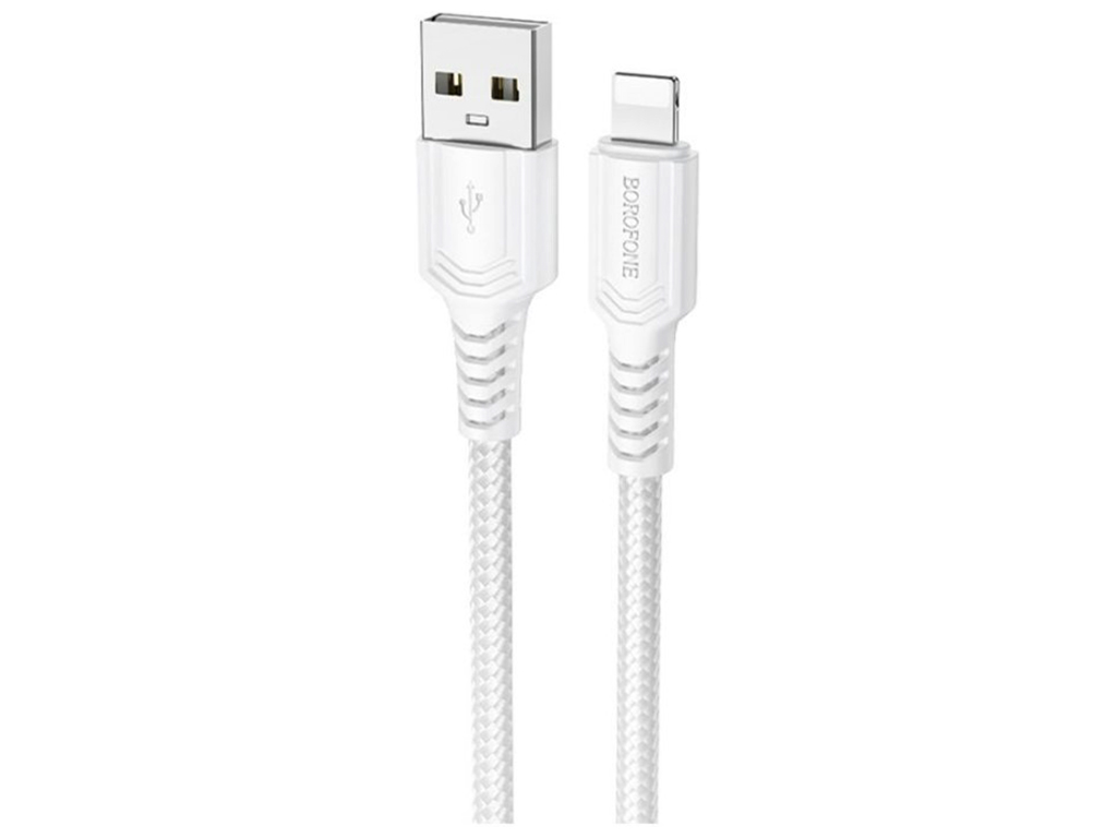 Кабель USB Borofone BX116 Lightning 2.4A, 1м, цвет белый