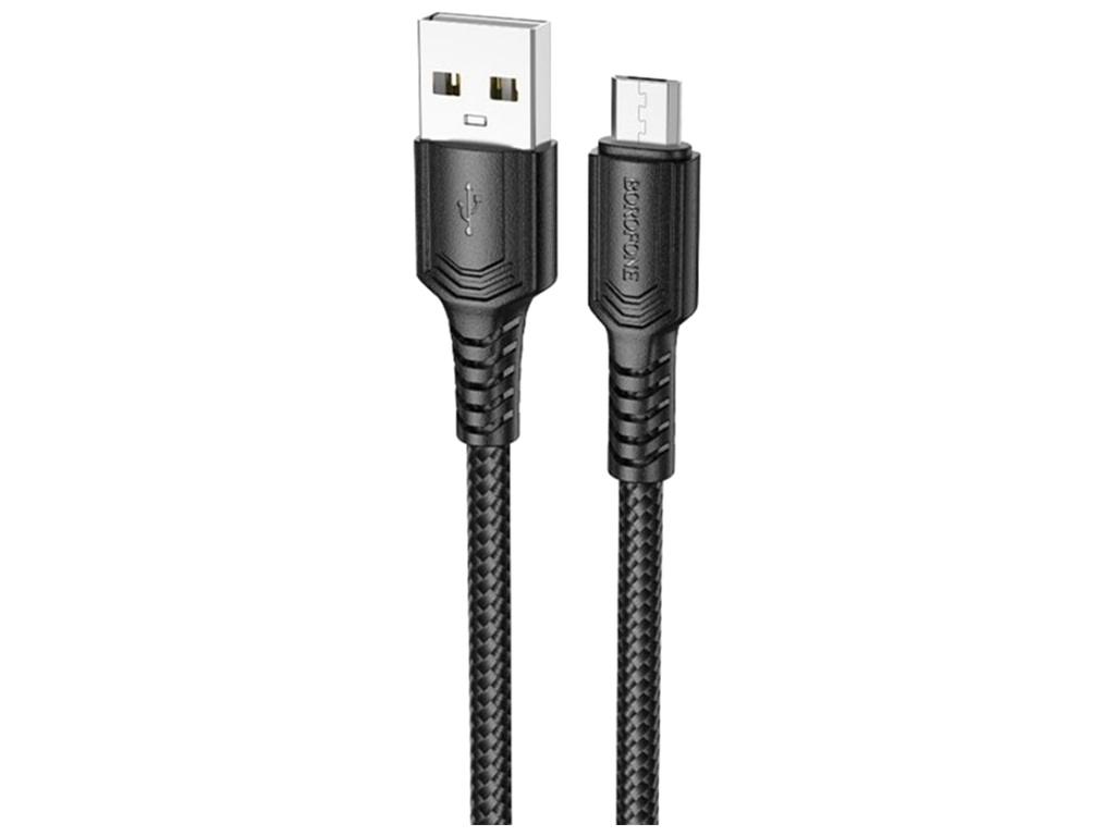 Кабель USB Borofone BX116 Micro 2.4A, 1м, колір чорний
