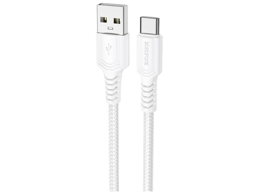 Кабель USB Borofone BX116 Type-C 3A, 1м, колір бiлий