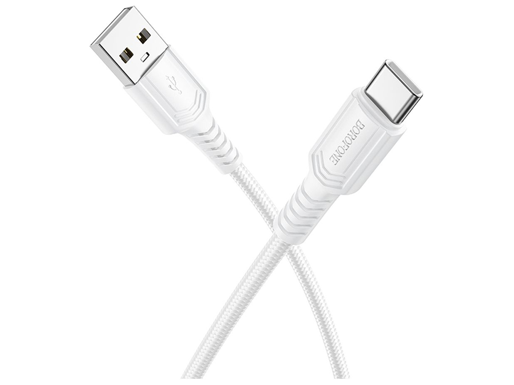 Кабель USB Borofone BX116 Type-C 3A, 1м, колір бiлий