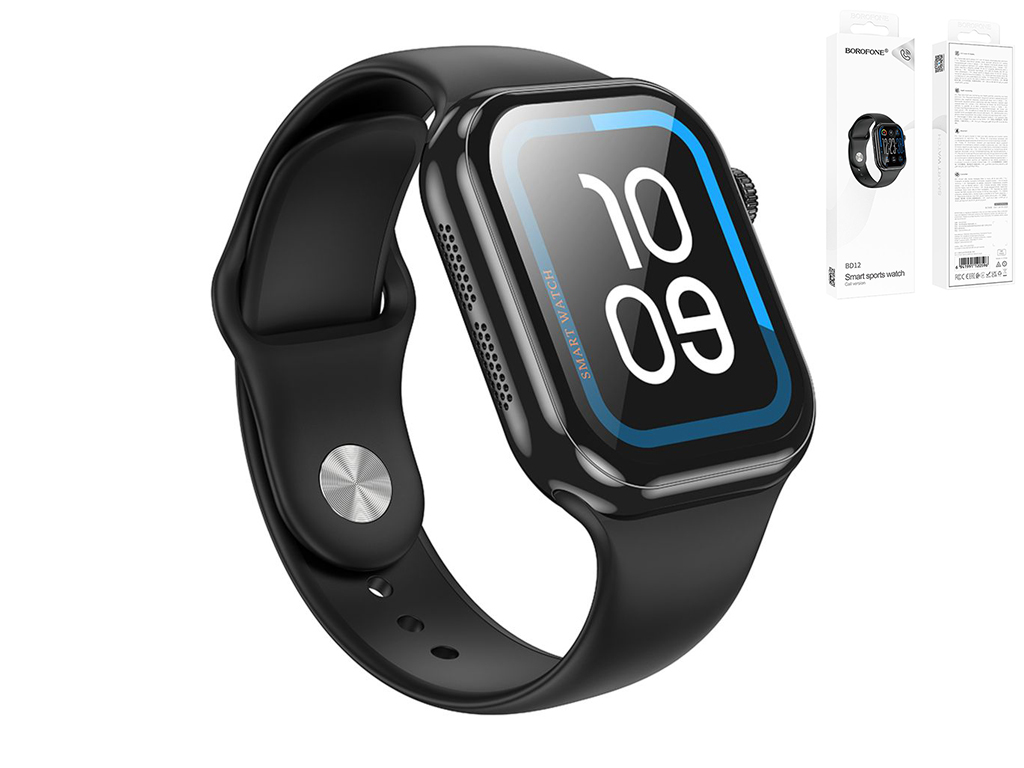 Смарт годинник Borofone BD12, 2.01 дюйма, Bluetooth 5.0, 190mAh, спортивний режим, колір чорний