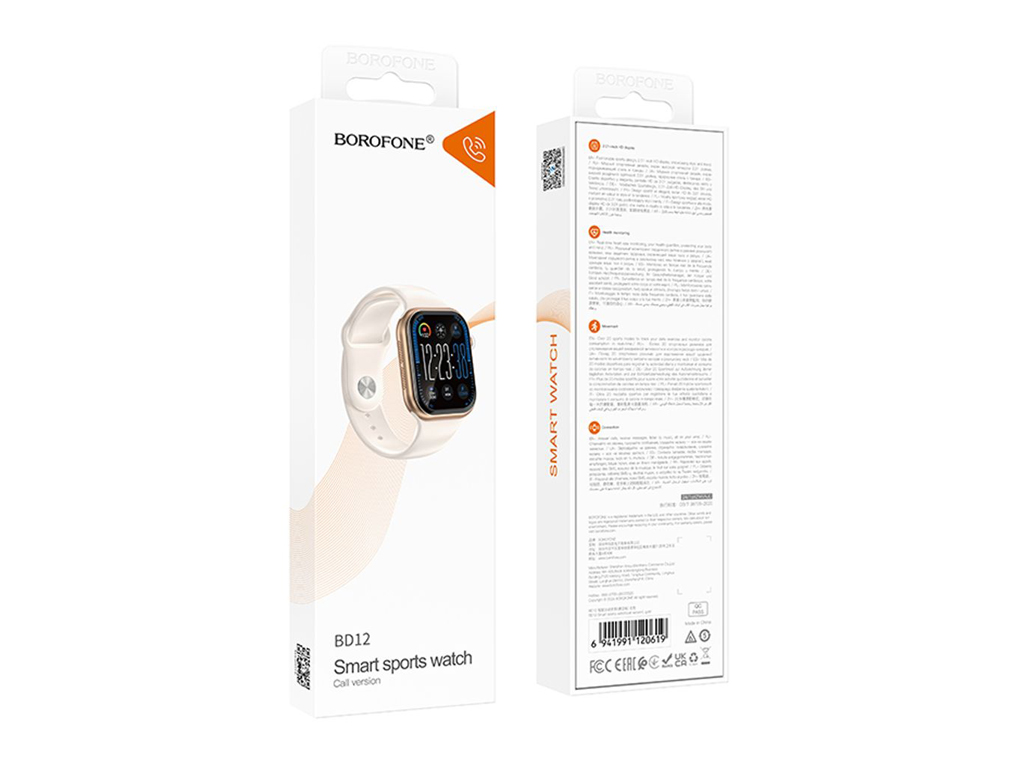 Смарт часы Borofone BD12 smart sports watch call version, Bluetooth 5.0, 190mAh, цвет золотой