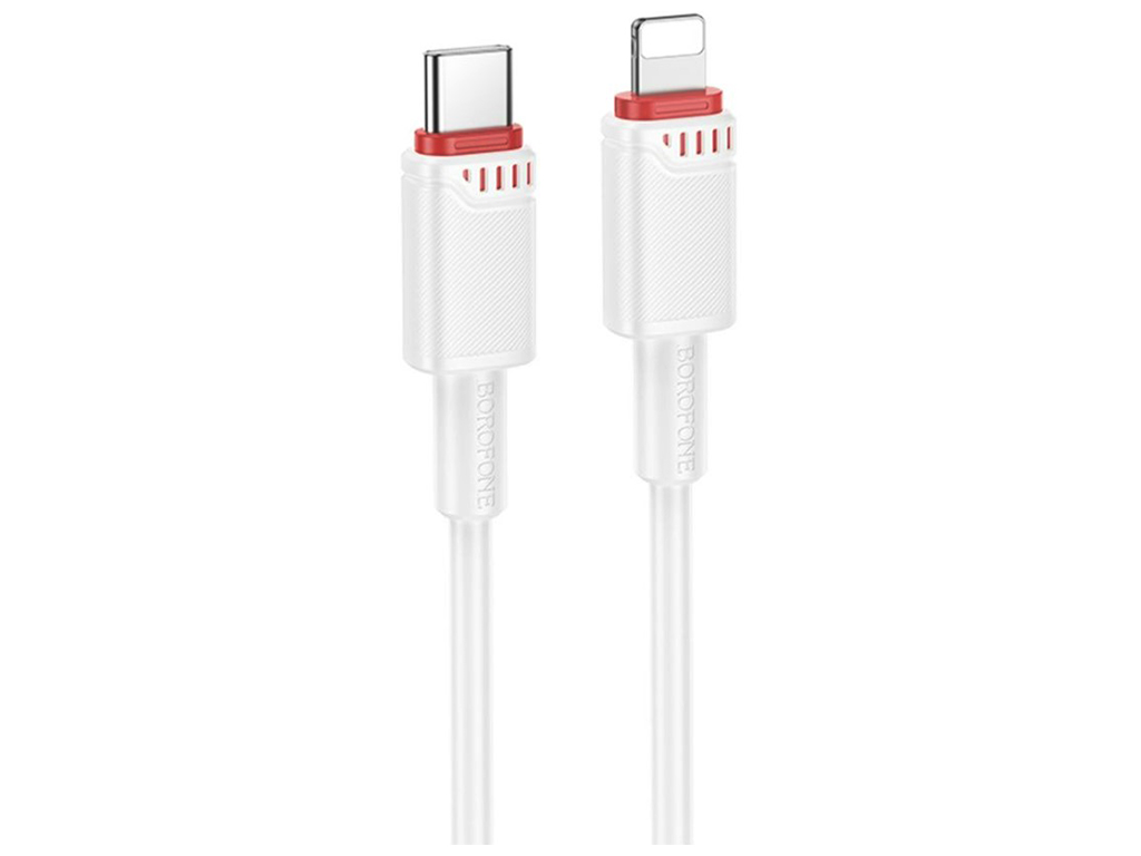 Кабель USB Borofone BX110 PD27W Type-C to Lightning, 1м, колір білий