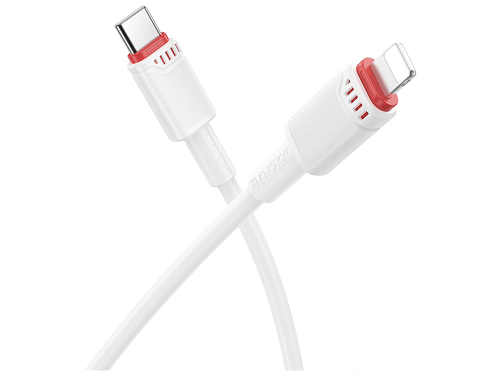 Кабель USB Borofone BX110 PD27W Type-C to Lightning, 1м, колір білий