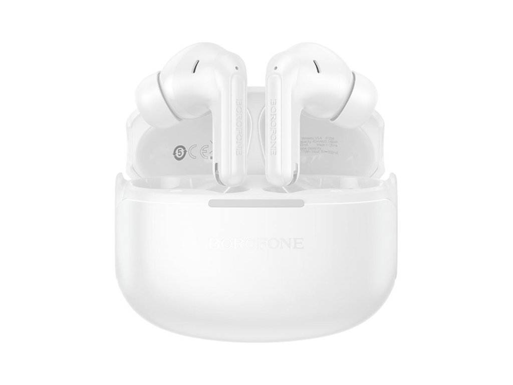 Блютуз стерео гарнитура Borofone FQ9, bluetooth 5.4, сенсор, кейс 300mAh, type‑c, цвет белый
