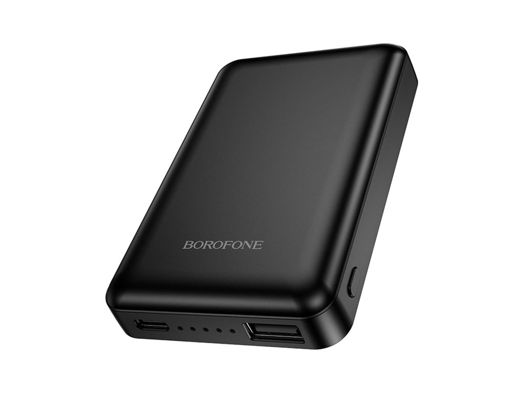 Power Bank Borofone BJ82 Dawn, магнітний, бездротова зарядка, 5000mAh, Type-C, ABS+PC, колір чорний