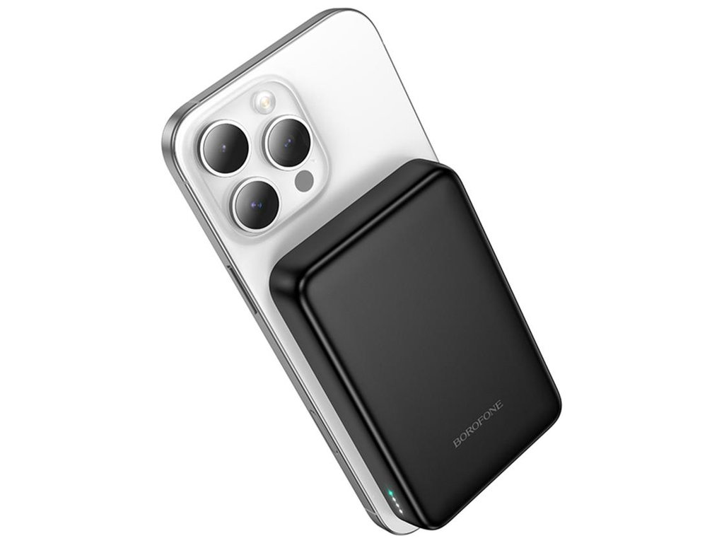 Power Bank Borofone BJ82A Dawn, 10000mAh, PD20W, магнітний, бездротова зарядка, пластик, чорний