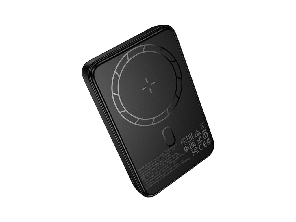 Power Bank Borofone BJ82A Dawn, 10000mAh, PD20W, магнітний, бездротова зарядка, пластик, чорний