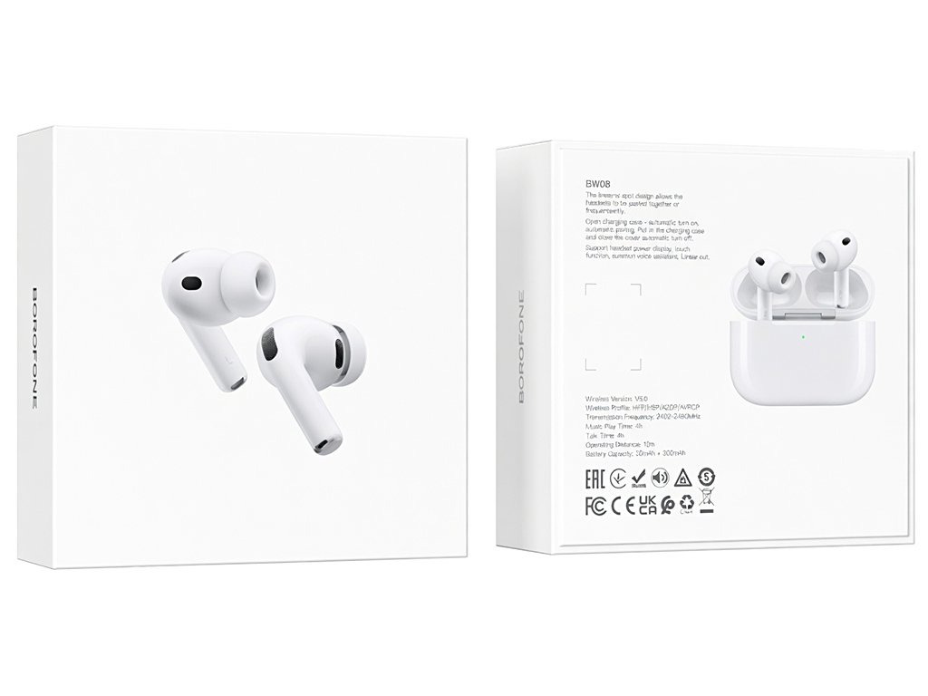 Бездротові навушники Hoco EQ33 Bluetooth 5.4 TWS, сенсор, чохол 300 мА·год, Type-C, чорні