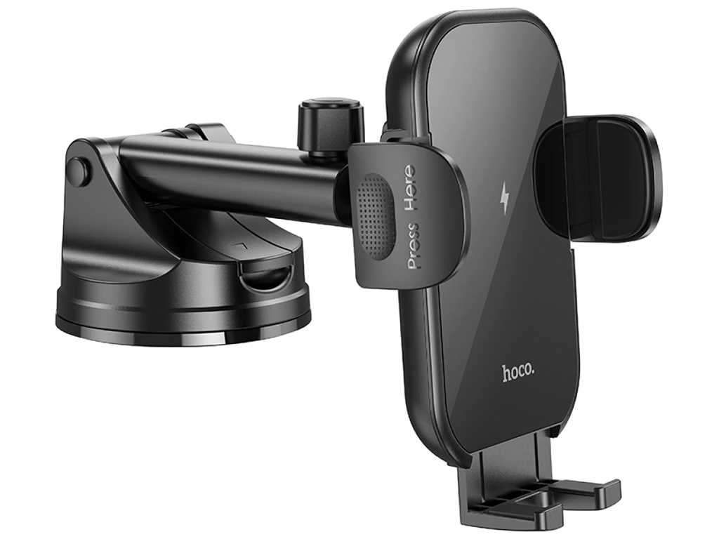 Автодержатель Hoco HW5 Wireless 15W, Цвет Черный