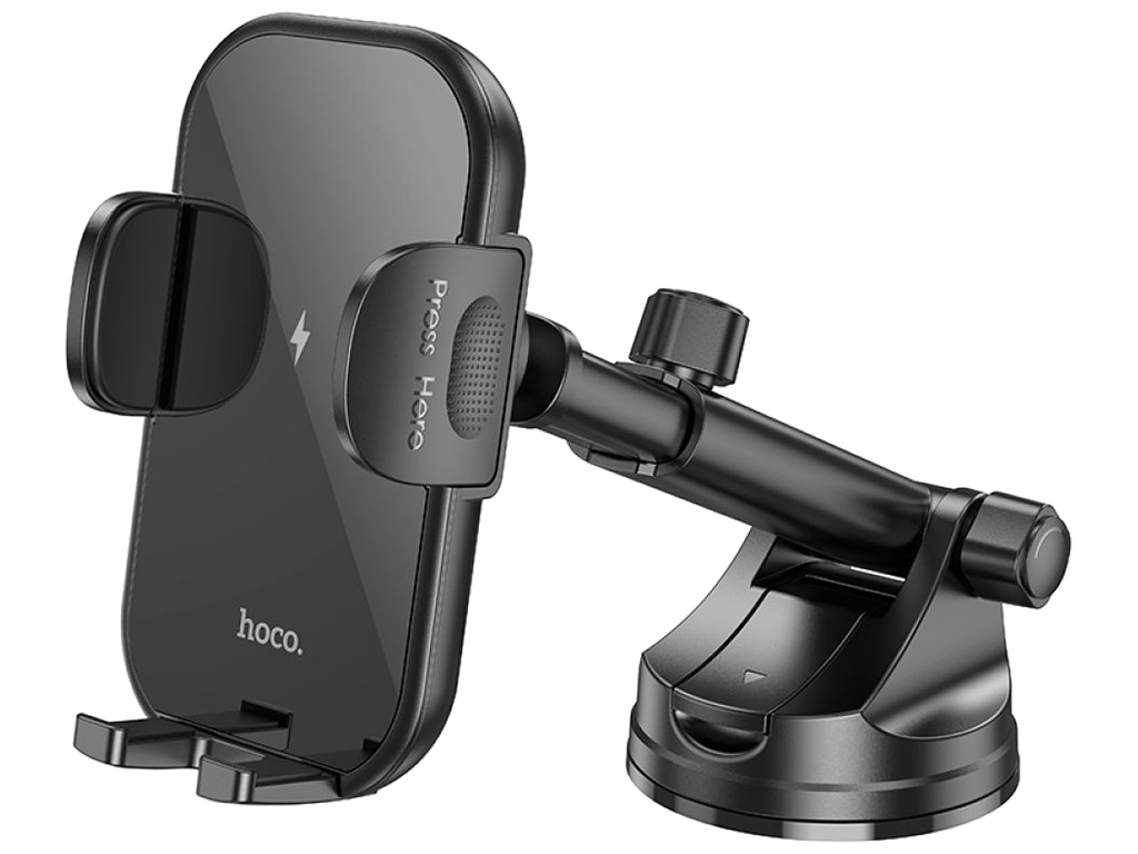 Автодержатель Hoco HW5 Wireless 15W, Цвет Черный