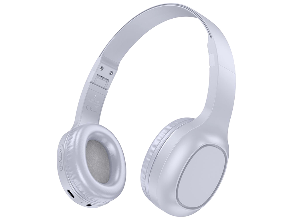 Блютуз стерео гарнитура Hoco W46, Цвет Серый