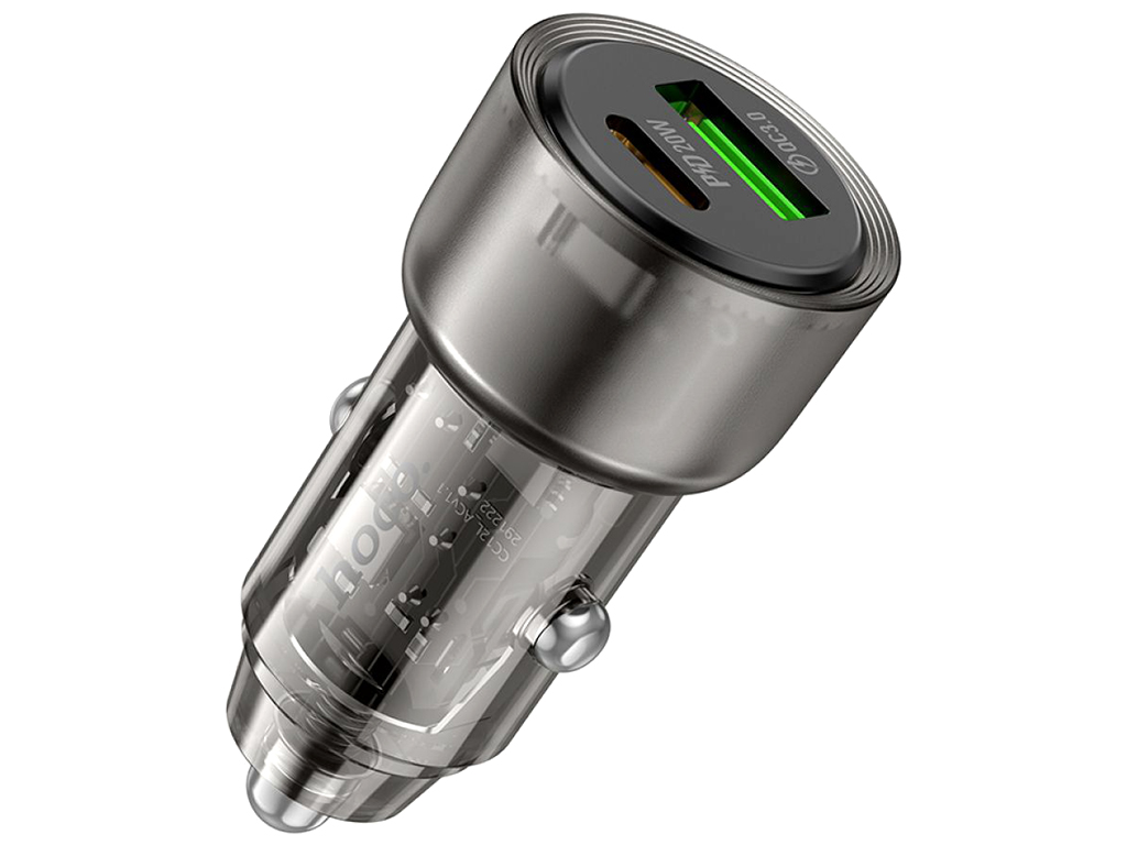 Авто Зарядное Устройство Hoco Z52 Spacious PD38W+QC3.0, Цвет Прозрачно-черный