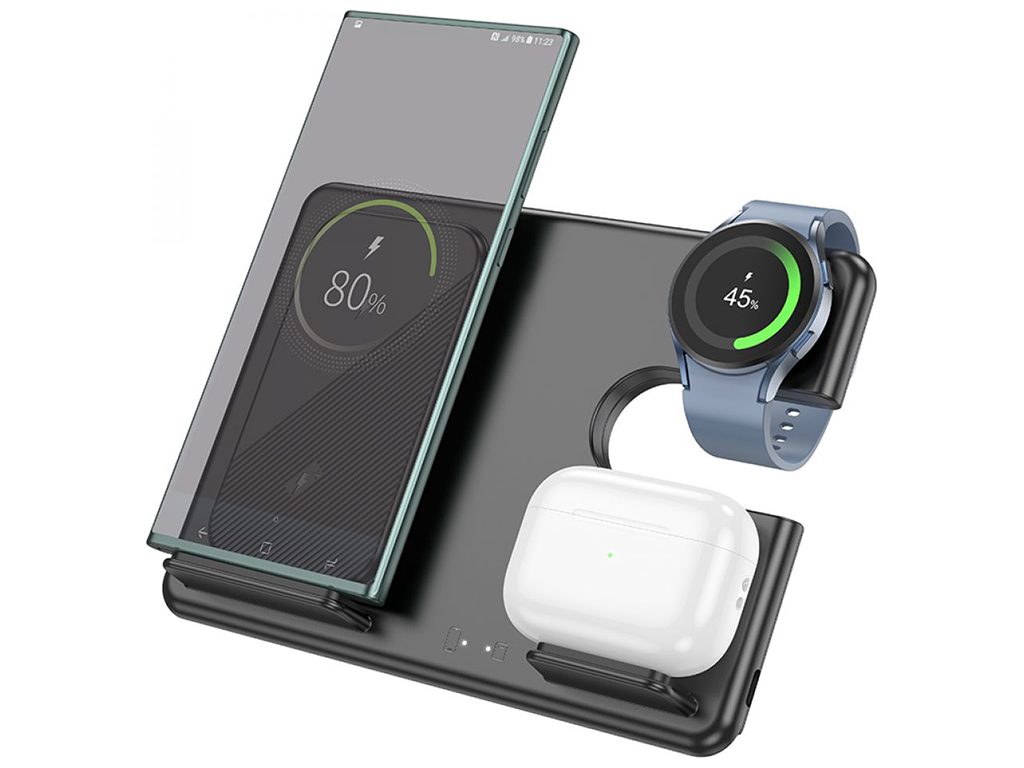 Беспроводное Зарядное Устройство Hoco CQ2 3-in-1 15W (SAM Watch) Цвет Черный