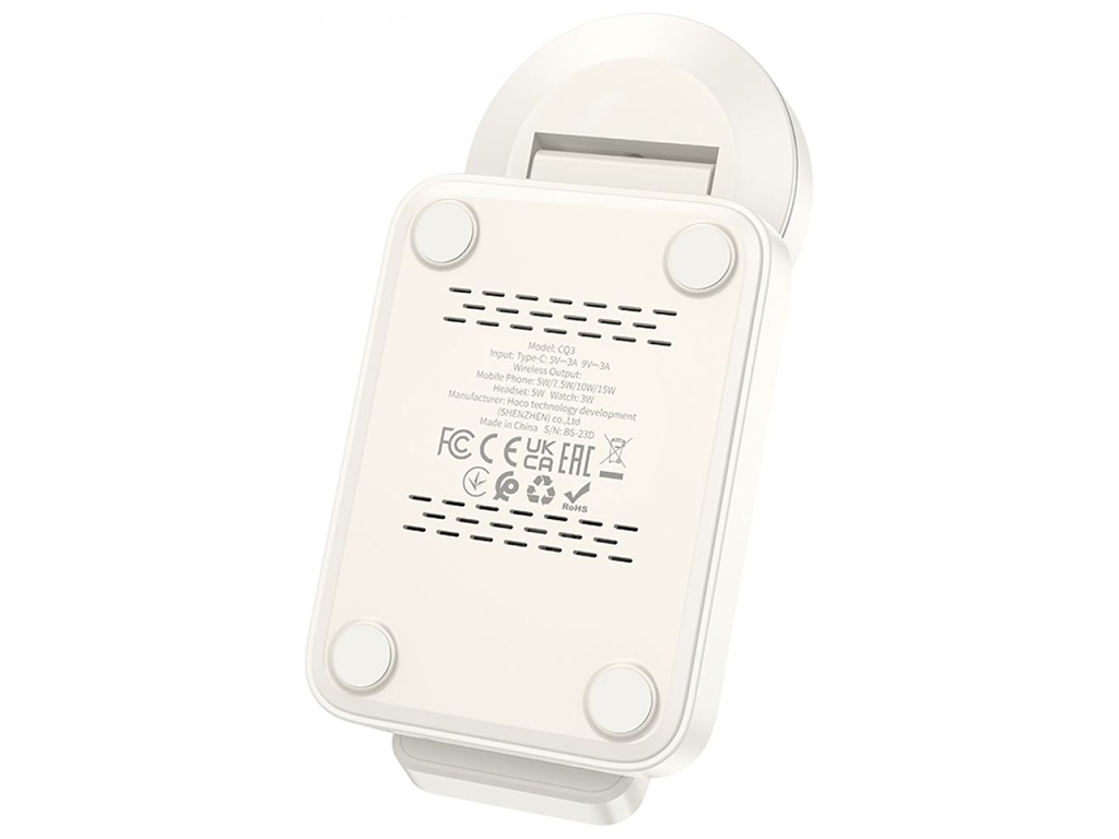 Бездротовий Зарядний Пристрій Hoco CQ3 3-in-1 Magnetic 15W IP Version Колір Молочно-білий